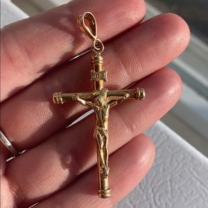 14k Made in Italy Large Crucifix Cross Pendant